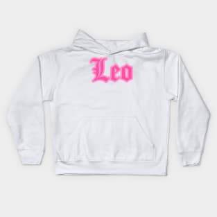 Leo Zodiac Pink Astrology Aesthetic Kids Hoodie